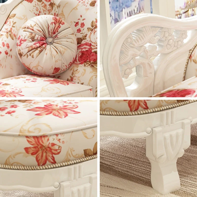 Franse landelijke chaise loungebank bloem chaise met één arm Clearhalo