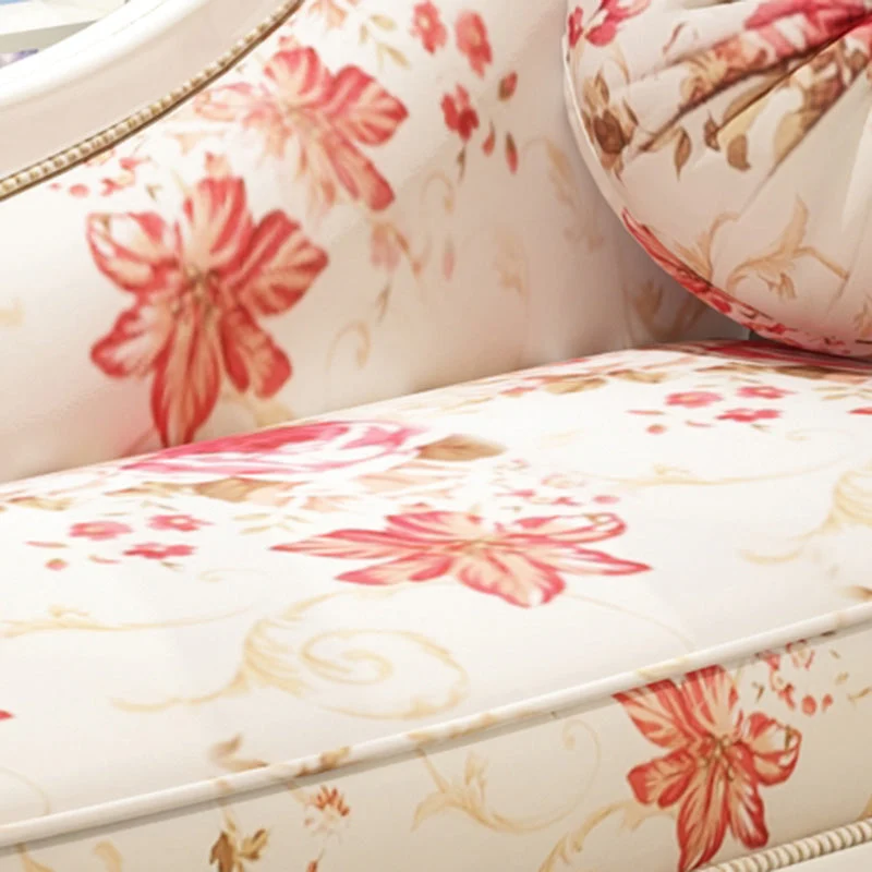 Franse landelijke chaise loungebank bloem chaise met één arm Clearhalo