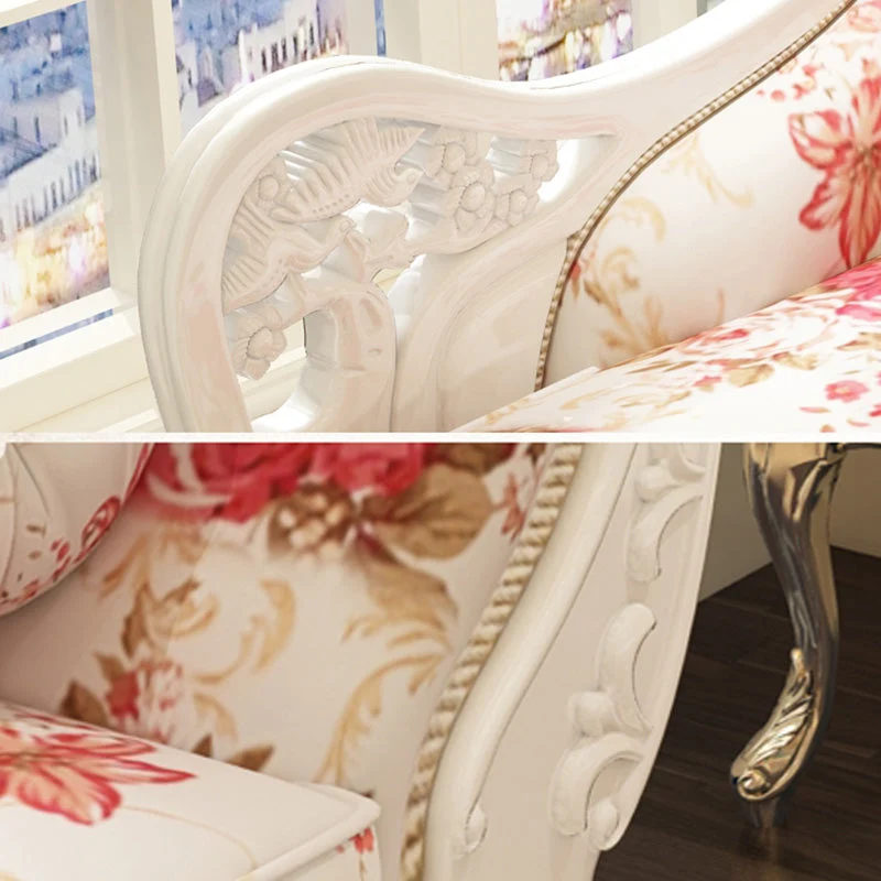 Franse landelijke chaise loungebank bloem chaise met één arm Clearhalo