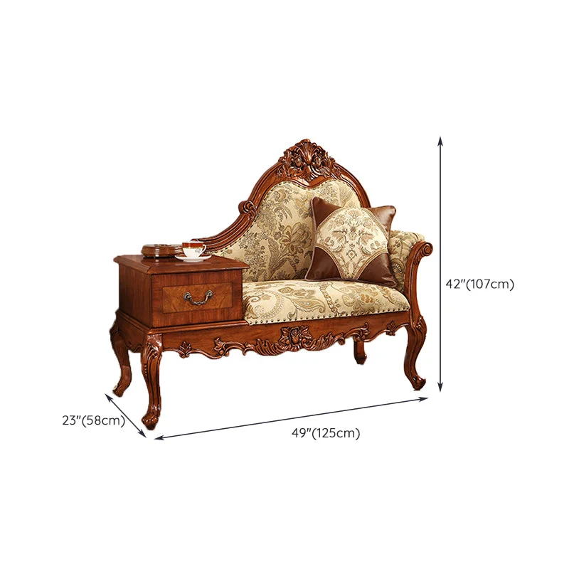 Franse landelijke chaise loungebank met spijkerkopafwerking en één armige loungestoel Clearhalo