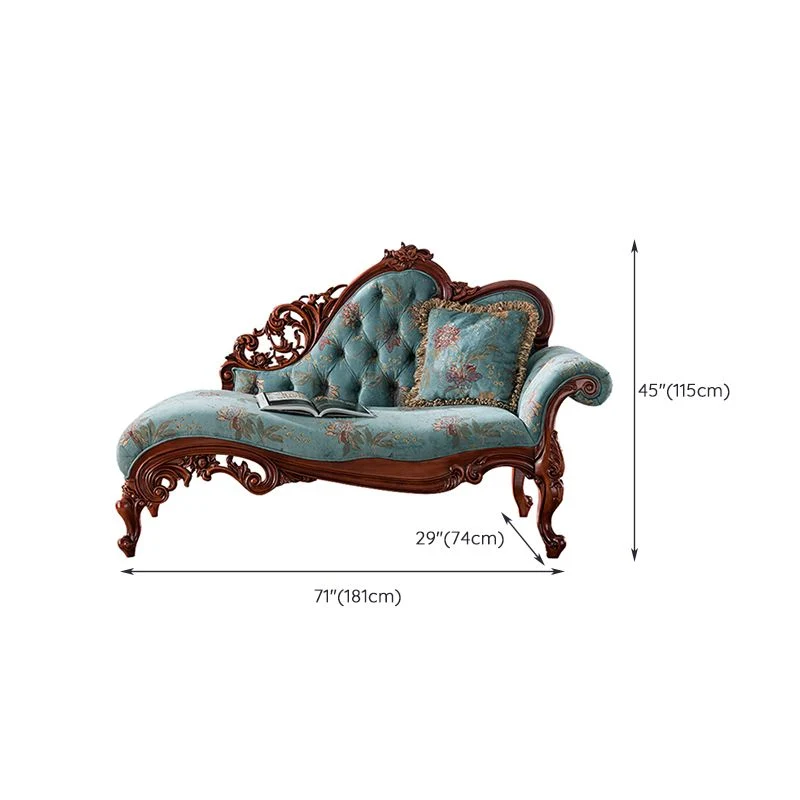 Franse landelijke chaise loungebank met spijkerkopafwerking en één armige loungestoel Clearhalo