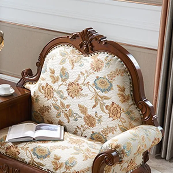 Franse landelijke chaise loungebank met spijkerkopversiering Eén armige chenille fauteuil Clearhalo