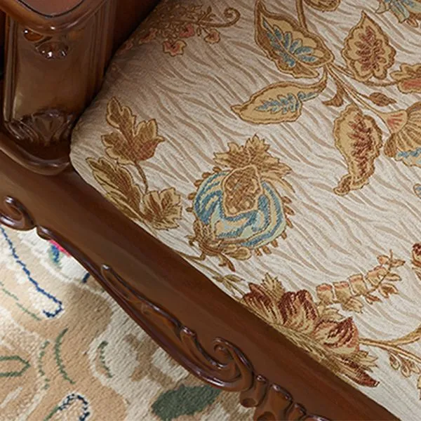 Franse landelijke chaise loungebank met spijkerkopversiering Eén armige chenille fauteuil Clearhalo
