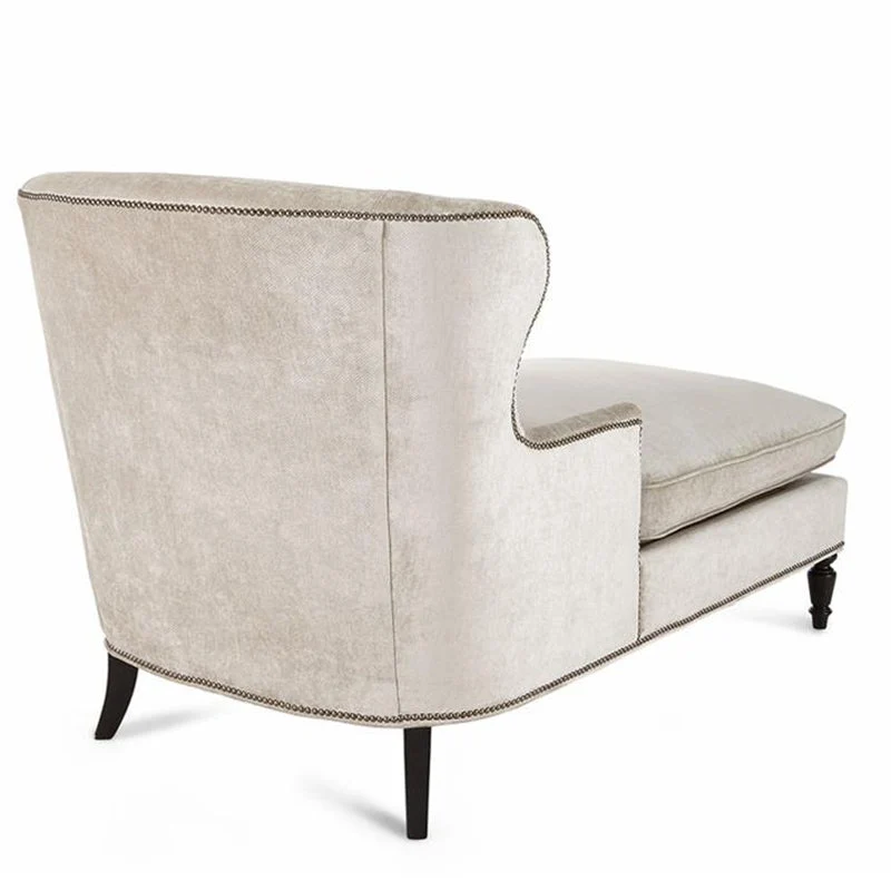 Franse landelijke gestoffeerde chaise lounge bank Chaise lounge stoel van microfluweel Clearhalo