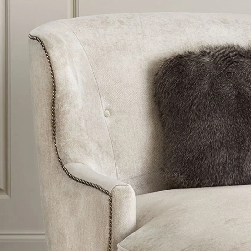 Franse landelijke gestoffeerde chaise lounge bank Chaise lounge stoel van microfluweel Clearhalo