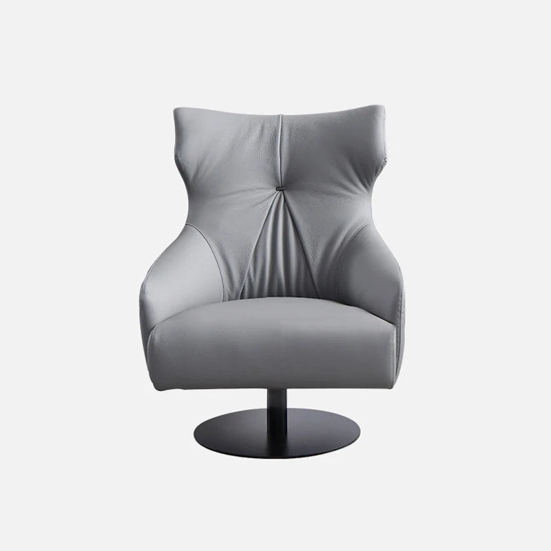 Gebonden lederen vleugelfauteuil met standaard fauteuil met één poot de slaapkamer Clearhalo
