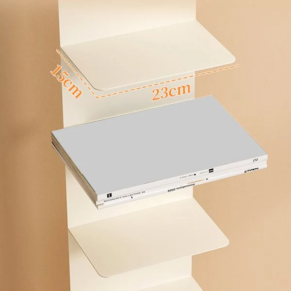 Gesloten boekenplank met verticale metalen planken, inclusief boekenkast voor studeerkamer Clearhalo