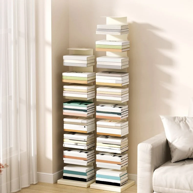 Gesloten boekenplank met verticale metalen planken, inclusief boekenkast voor studeerkamer Clearhalo
