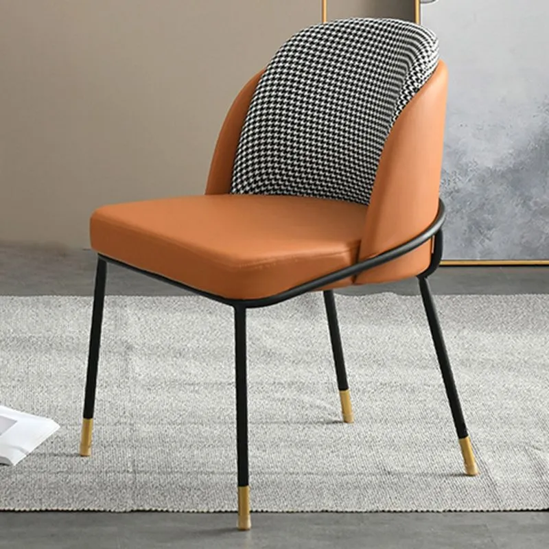 Gestoffeerde eetkamerstoelen Scandinavische stijl armloze stoelen met stevige rugleuning voor thuis Clearhalo
