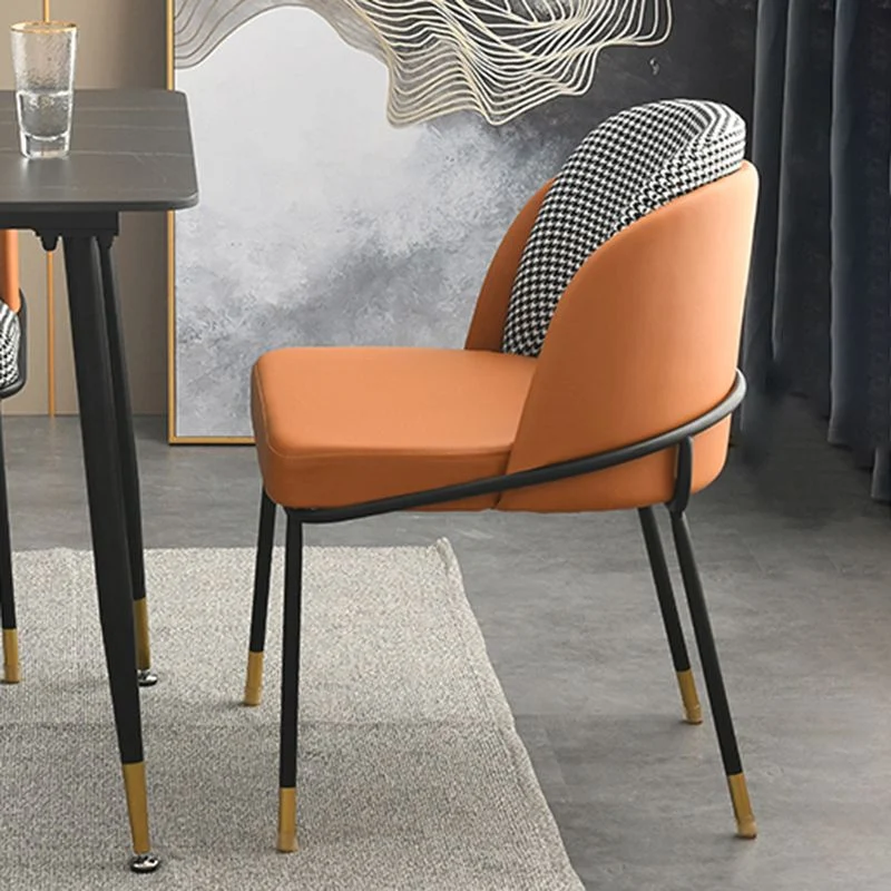 Gestoffeerde eetkamerstoelen Scandinavische stijl armloze stoelen met stevige rugleuning voor thuis Clearhalo