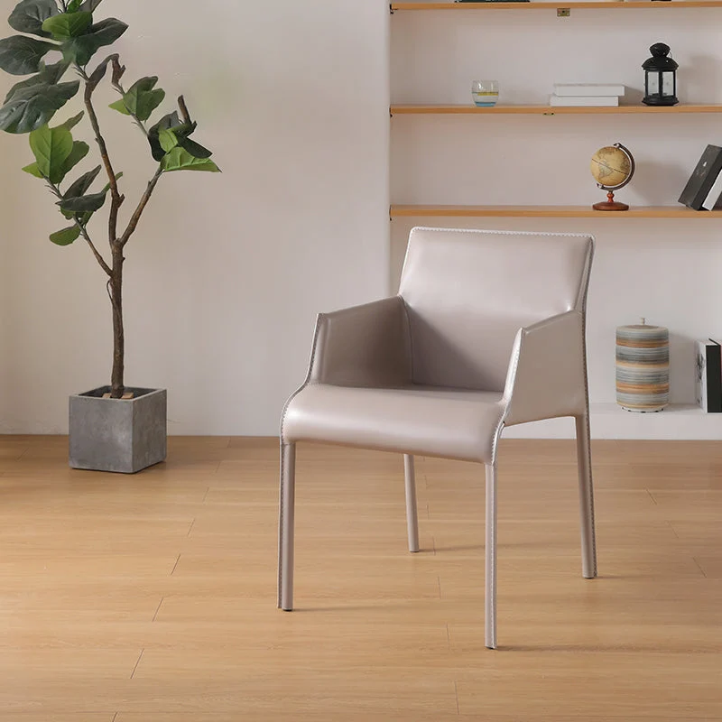 Gestoffeerde fauteuil Eigentijdse kunstleer eetkamerstoel voor thuis Clearhalo
