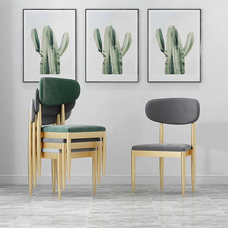 Gestoffeerde stoel Eetkamerstoel Scandinavische stijl met open rug Clearhalo