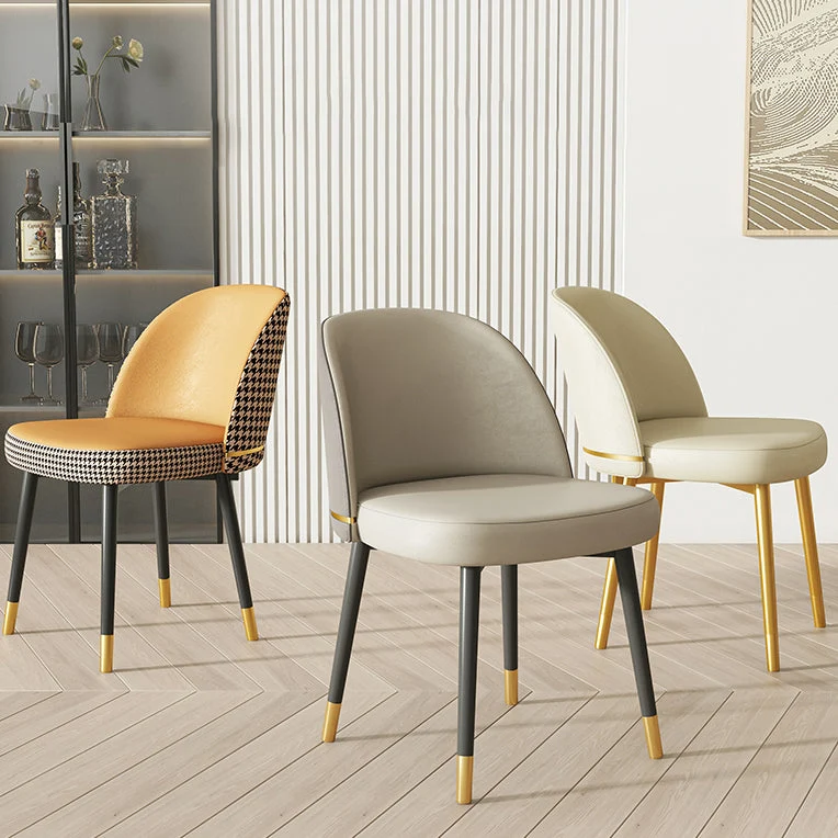 Glam Armloze eetkamerstoelen Kunstleer Thuiseetkamerstoel Clearhalo