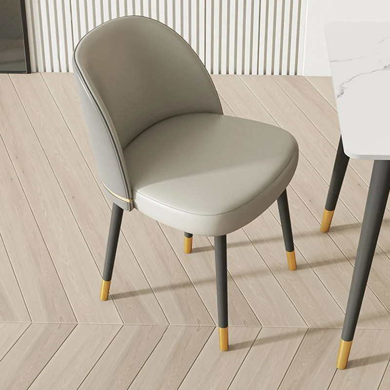 Glam Armloze eetkamerstoelen Kunstleer Thuiseetkamerstoel Clearhalo
