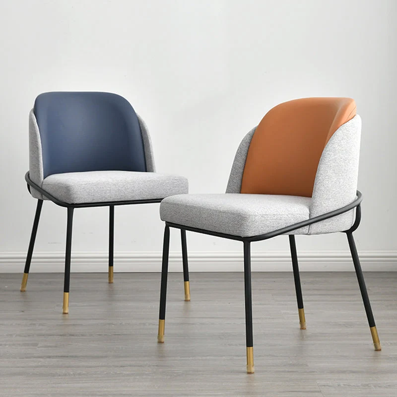Glam Armloze eetkamerstoelen van stof, metalen eetkamerstoel voor thuisgebruik Clearhalo