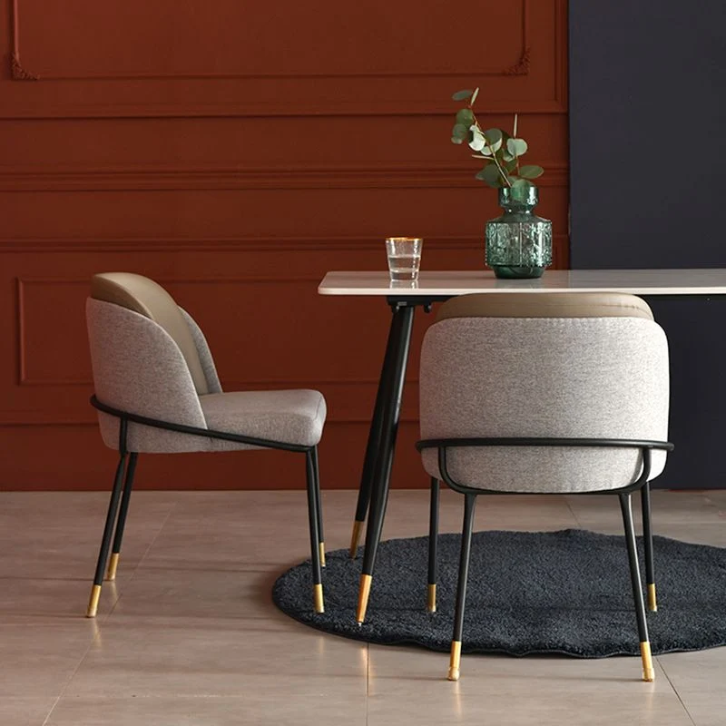 Glam Armloze eetkamerstoelen van stof, metalen eetkamerstoel voor thuisgebruik Clearhalo