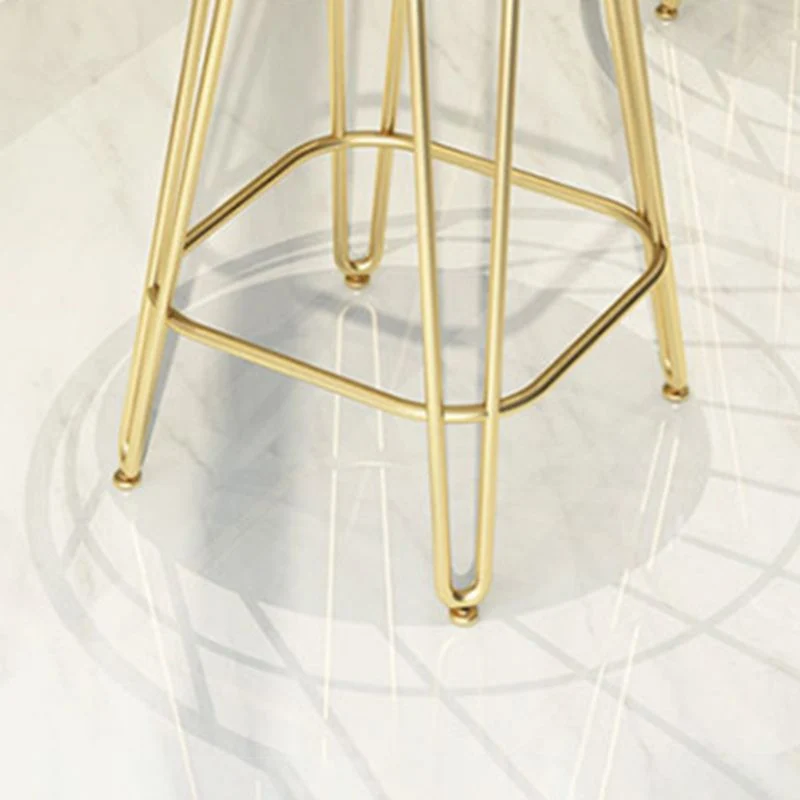 Glam Backrest Stools Metal Barstool Gold Metal Legs Bar Clearhalo