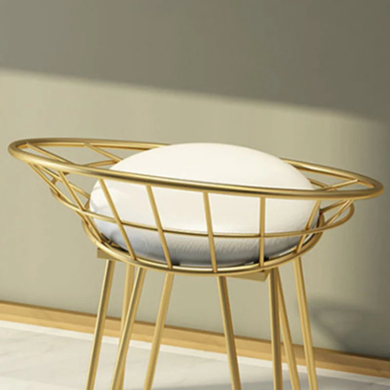 Glam Backrest Stools Metal Barstool Gold Metal Legs Bar Clearhalo