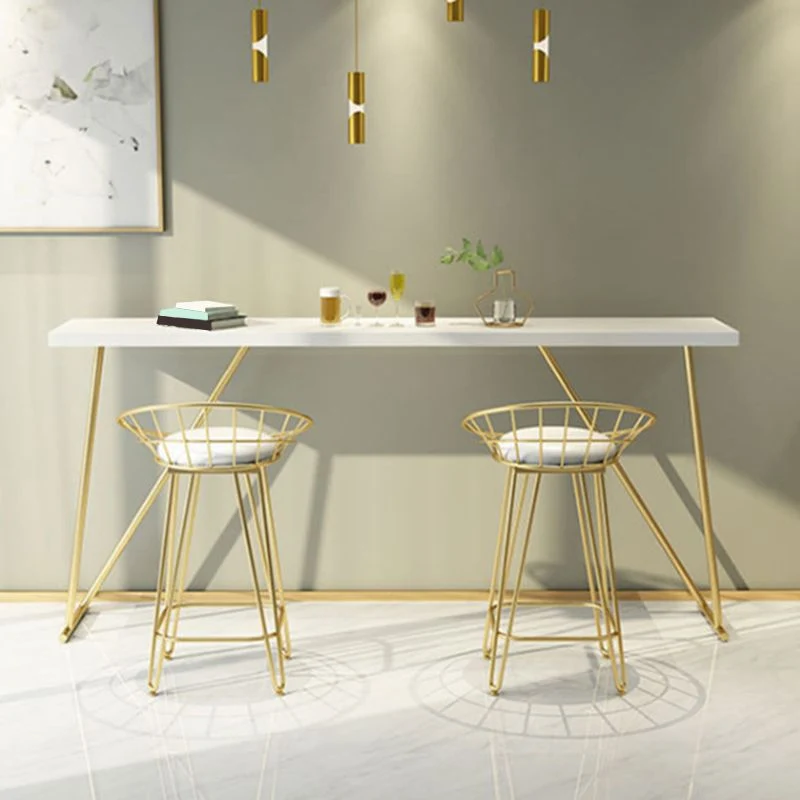 Glam Backrest Stools Metal Barstool Gold Metal Legs Bar Clearhalo