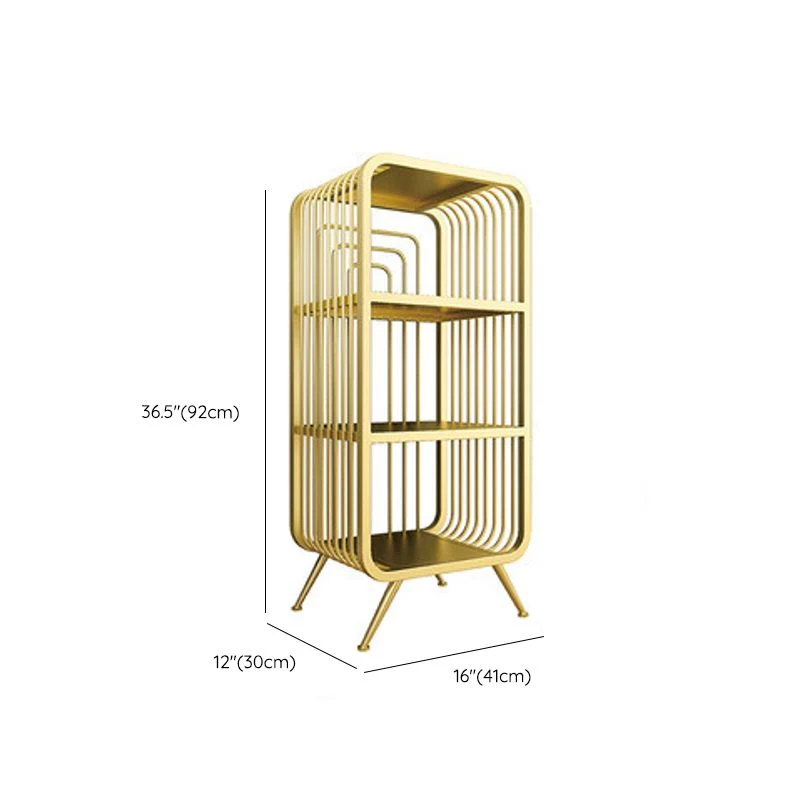 Glam Boekenkast met gesloten achterplank Metalen boekenplank voor studeerkamer Clearhalo