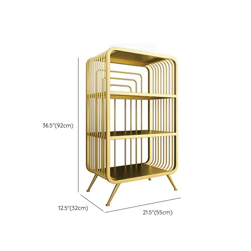 Glam Boekenkast met gesloten achterplank Metalen boekenplank voor studeerkamer Clearhalo