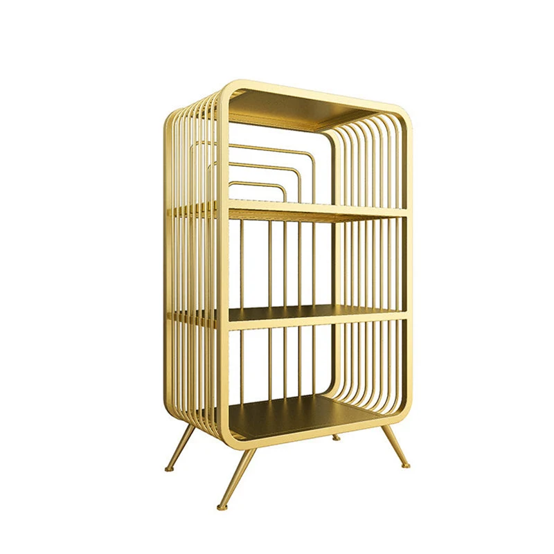 Glam Boekenkast met gesloten achterplank Metalen boekenplank voor studeerkamer Clearhalo