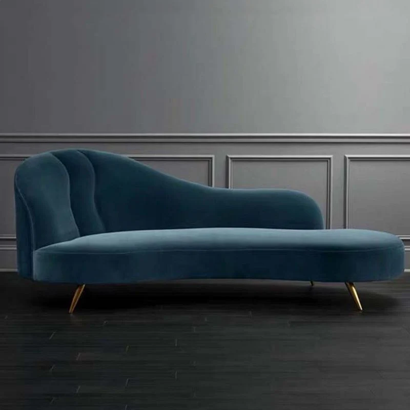 Glam Chaise Lounge Bank Chaise Lounge met gerolde arm voor slaapkamer Clearhalo