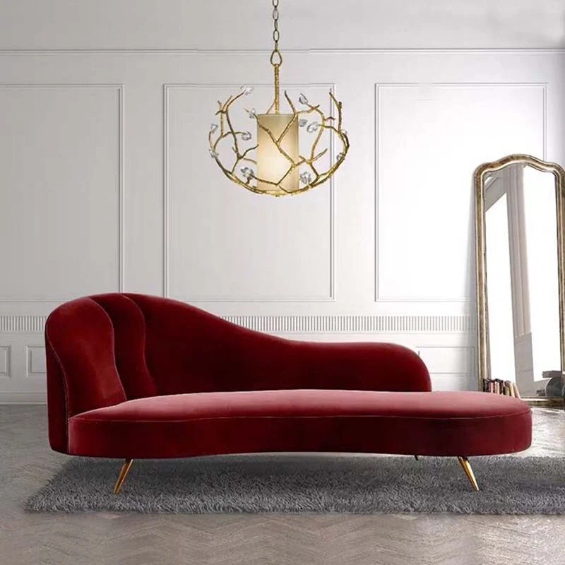 Glam Chaise Lounge Bank Chaise Lounge met gerolde arm voor slaapkamer Clearhalo