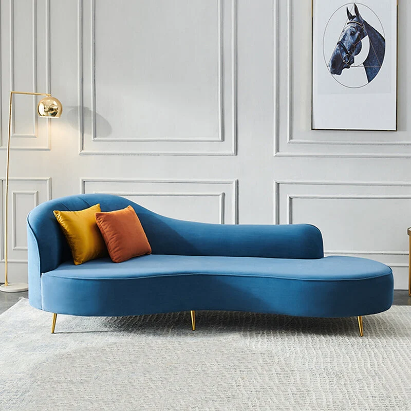 Glam Chaise Lounge Bank Chaise Lounge met gerolde arm voor slaapkamer Clearhalo