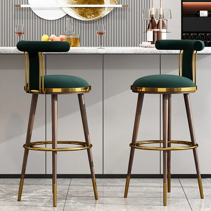 Glam gestoffeerde barkruk Glam rugleuning counterkruk voor Bristol Clearhalo