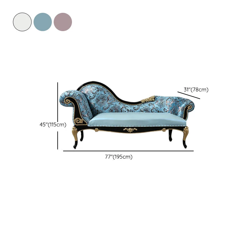 Glam gestoffeerde chaise loungebank met gerolde armen chaise lounge stoel Clearhalo