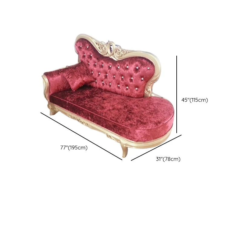Glam gestoffeerde chaise loungebank met gerolde armen chaise lounge stoel Clearhalo