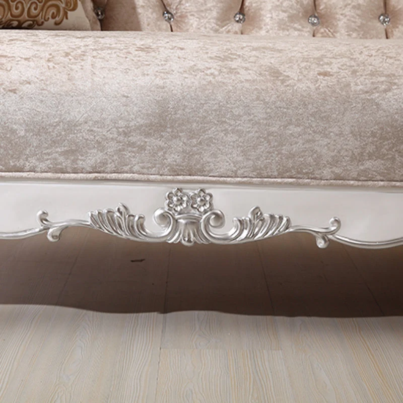 Glam gestoffeerde chaise loungebank met gerolde armen chaise lounge stoel Clearhalo