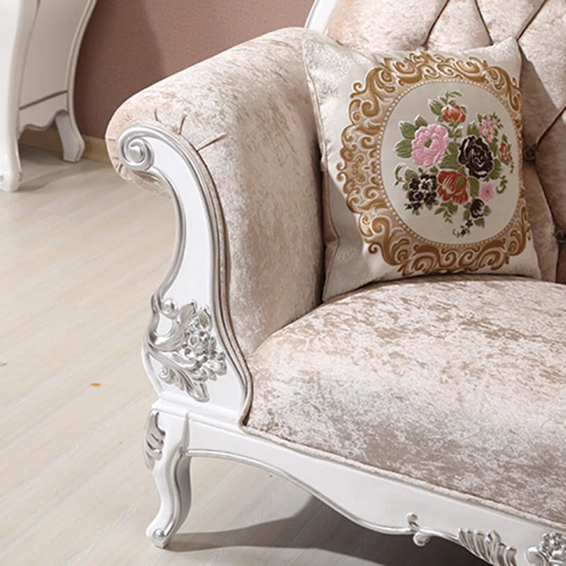 Glam gestoffeerde chaise loungebank met gerolde armen chaise lounge stoel Clearhalo
