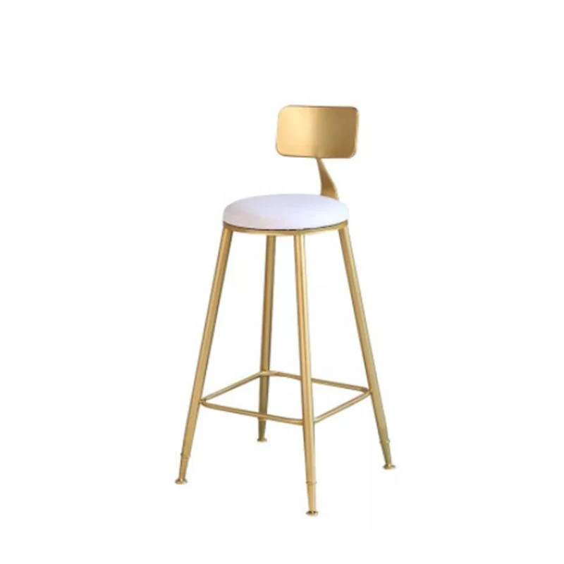 Glam gestoffeerde counterkruk lage rugleuning met gouden frame Clearhalo