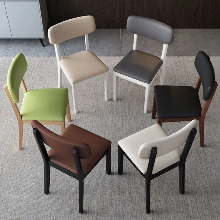 Glam Houten Stoel Eetkamerstoel met open rug voor eetkamer met gestoffeerd Clearhalo