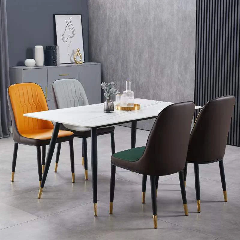 Glam kunstleer eetkamerstoel Parsons stoel matte afwerking voor kantoor Clearhalo
