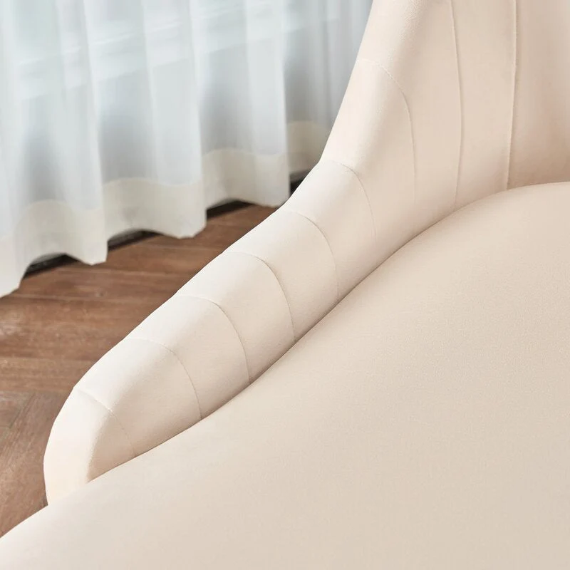 Glam met armen Effen kleur chaise ronde armen voor slaapkamer woonkamer Clearhalo