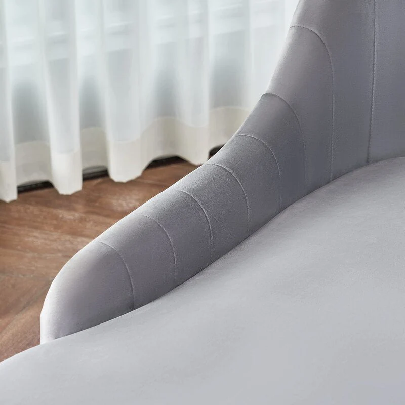 Glam met armen Effen kleur chaise ronde armen voor slaapkamer woonkamer Clearhalo
