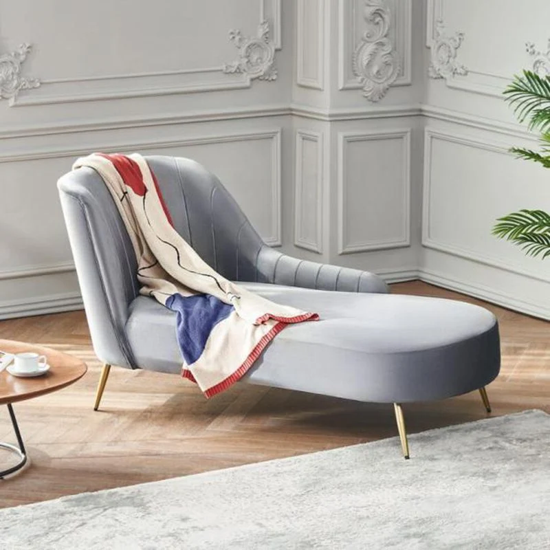 Glam met armen Effen kleur chaise ronde armen voor slaapkamer woonkamer Clearhalo