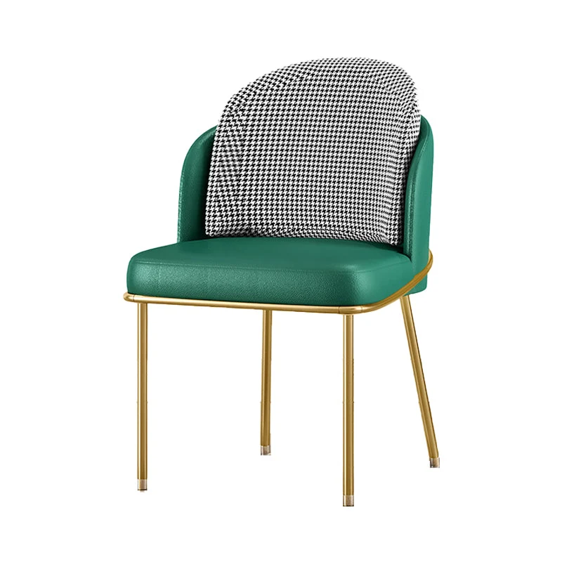 Glam Metal Eetkamerstoel Armloze PU lederen eetkamerstoelen voor thuisgebruik Clearhalo