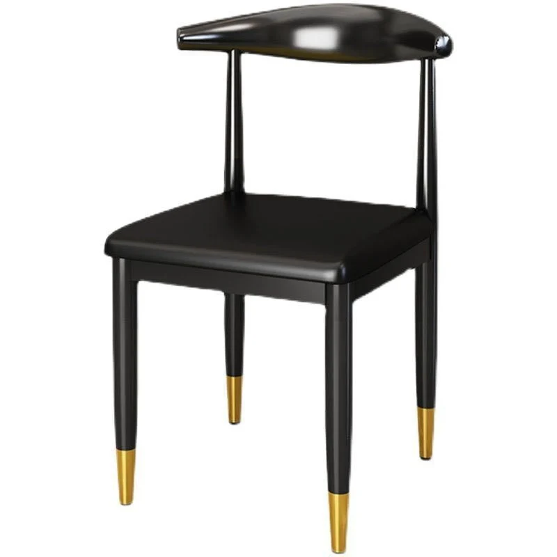 Glam metalen eetkamerstoelen eetkamerstoelen met open achterkant en matte afwerking voor binnen Clearhalo