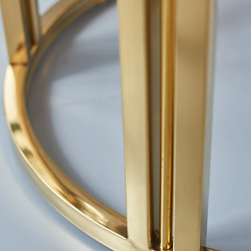 Glam ronde bank bijzettafel met drumonderstel voor woonkamer Clearhalo