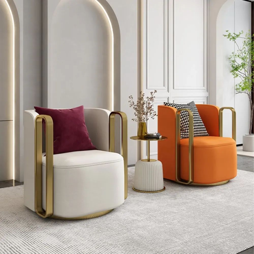 Glam Square Arms Fauteuil Effen Kleur Armen inbegrepen Fauteuil voor woonkamer Clearhalo