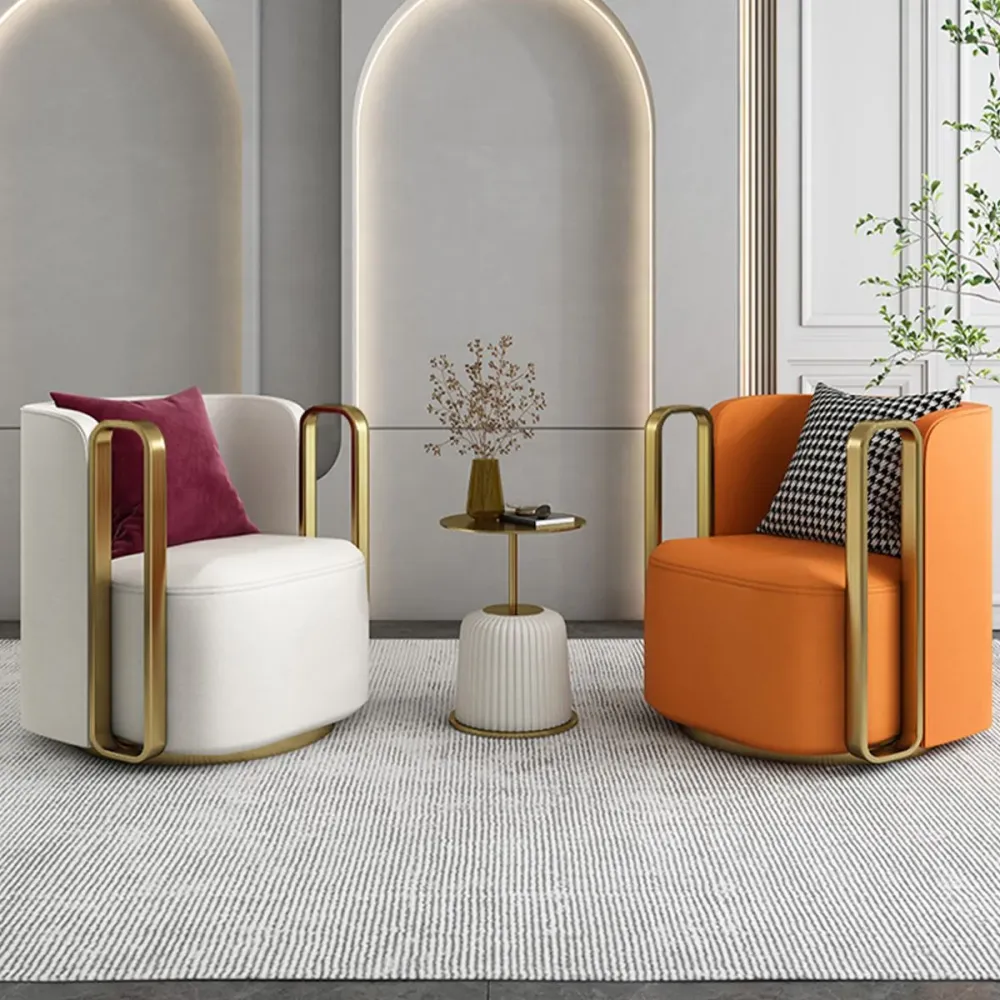 Glam Square Arms Fauteuil Effen Kleur Armen inbegrepen Fauteuil voor woonkamer Clearhalo