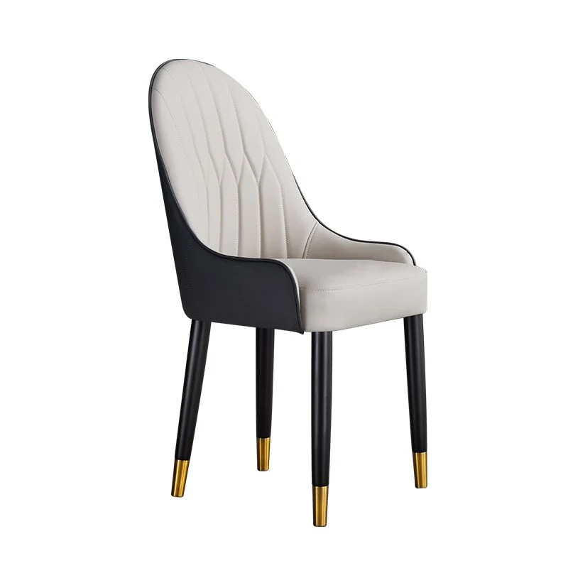 Glam stoel met massief houten poten Parsons gestoffeerde stoel voor eetkamer Clearhalo