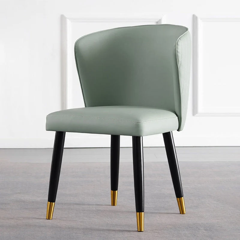 Glam Style Armloze bijzetstoelen Houten stoel met houten poten voor keuken Clearhalo