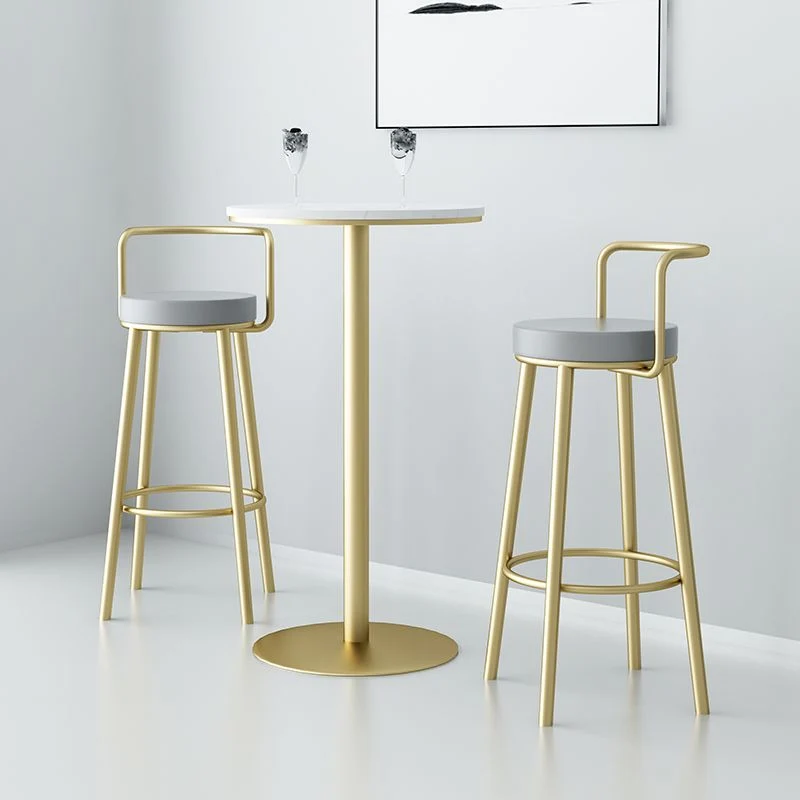 Glam Style Armloze tegenkruk Ronde barkruk van kunstleer Clearhalo