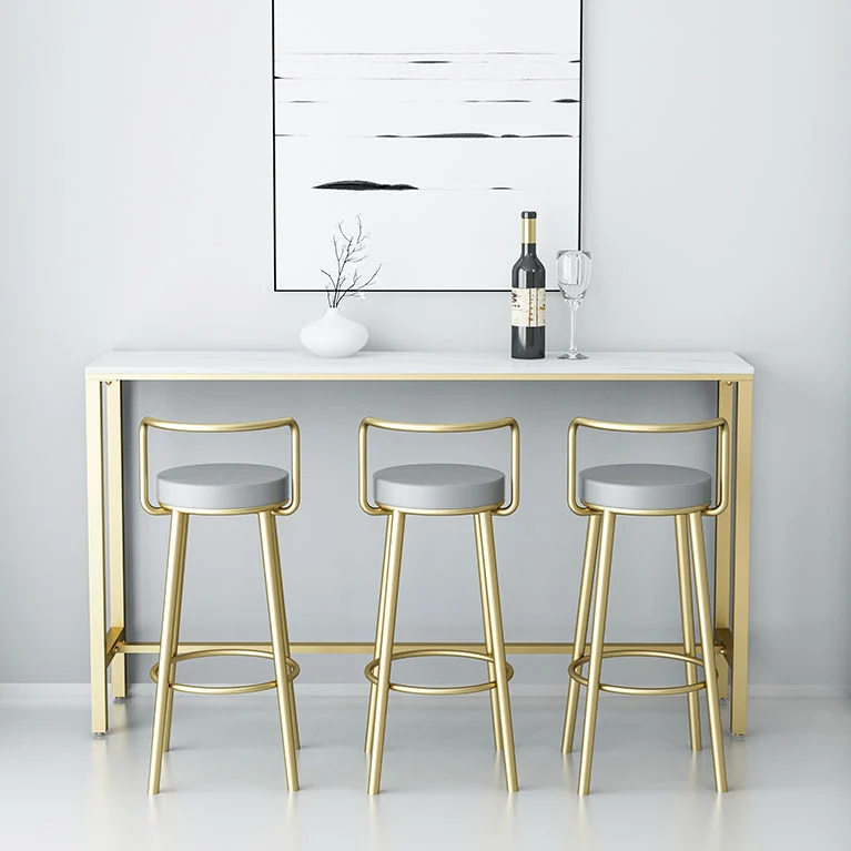 Glam Style Armloze tegenkruk Ronde barkruk van kunstleer Clearhalo