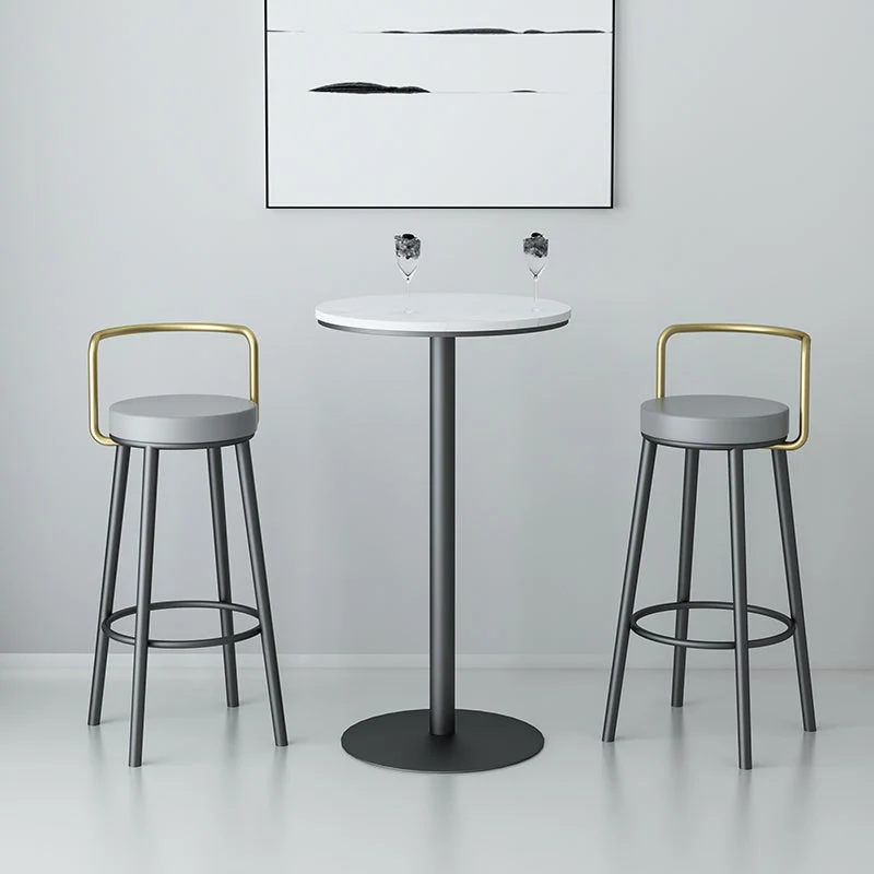 Glam Style Armloze tegenkruk Ronde barkruk van kunstleer Clearhalo